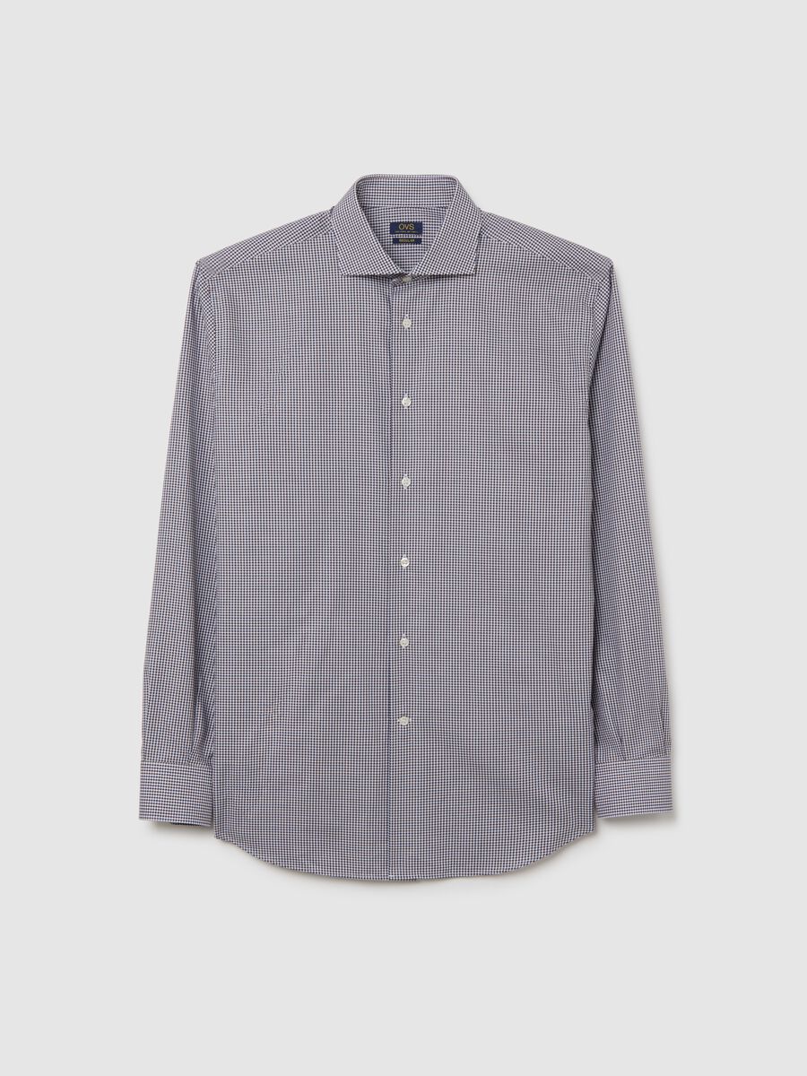 Multicolour checked shirt in pure cotton regular fit_0