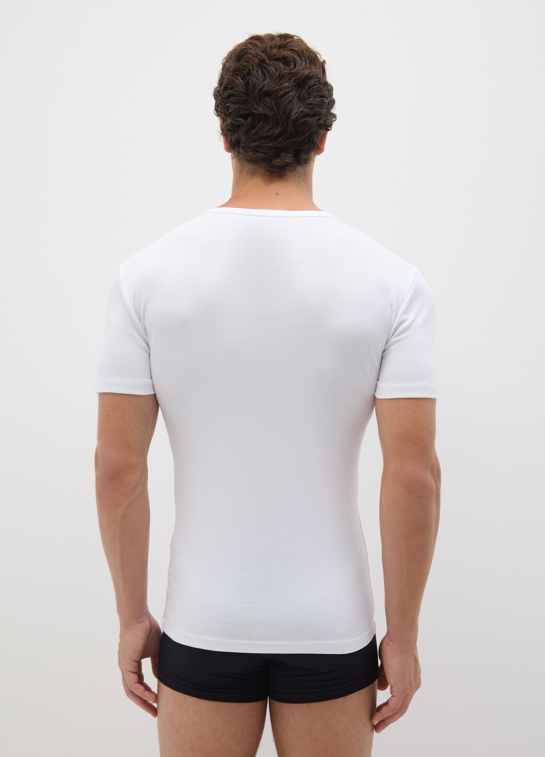 White pure cotton regular fit T-shirt