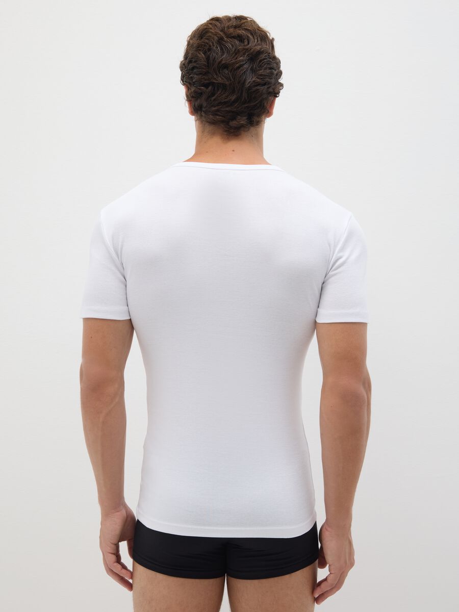 White pure cotton regular fit T-shirt_2