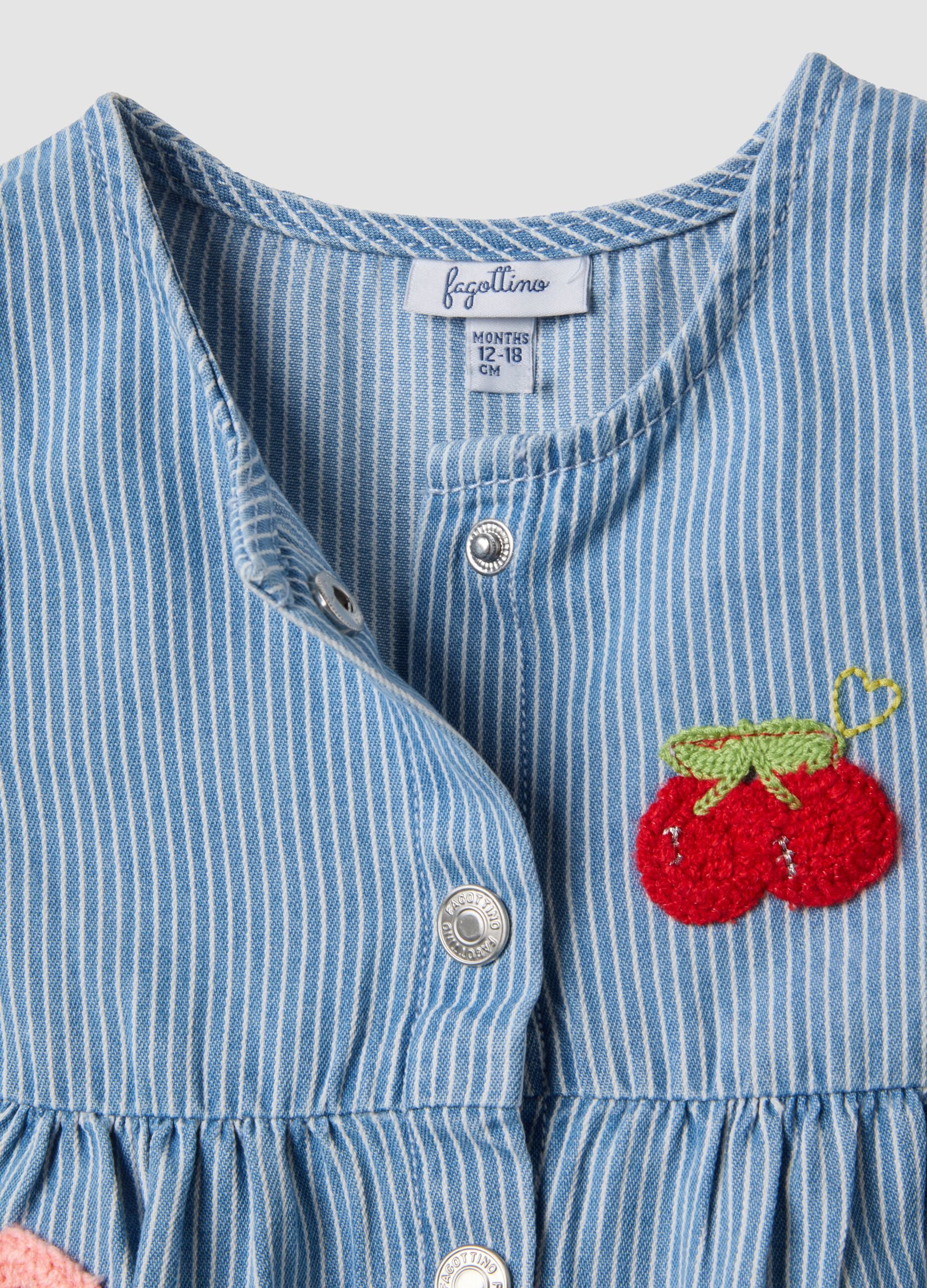 Girls&rsquo; cotton and lyocell blend denim dress, regular fit