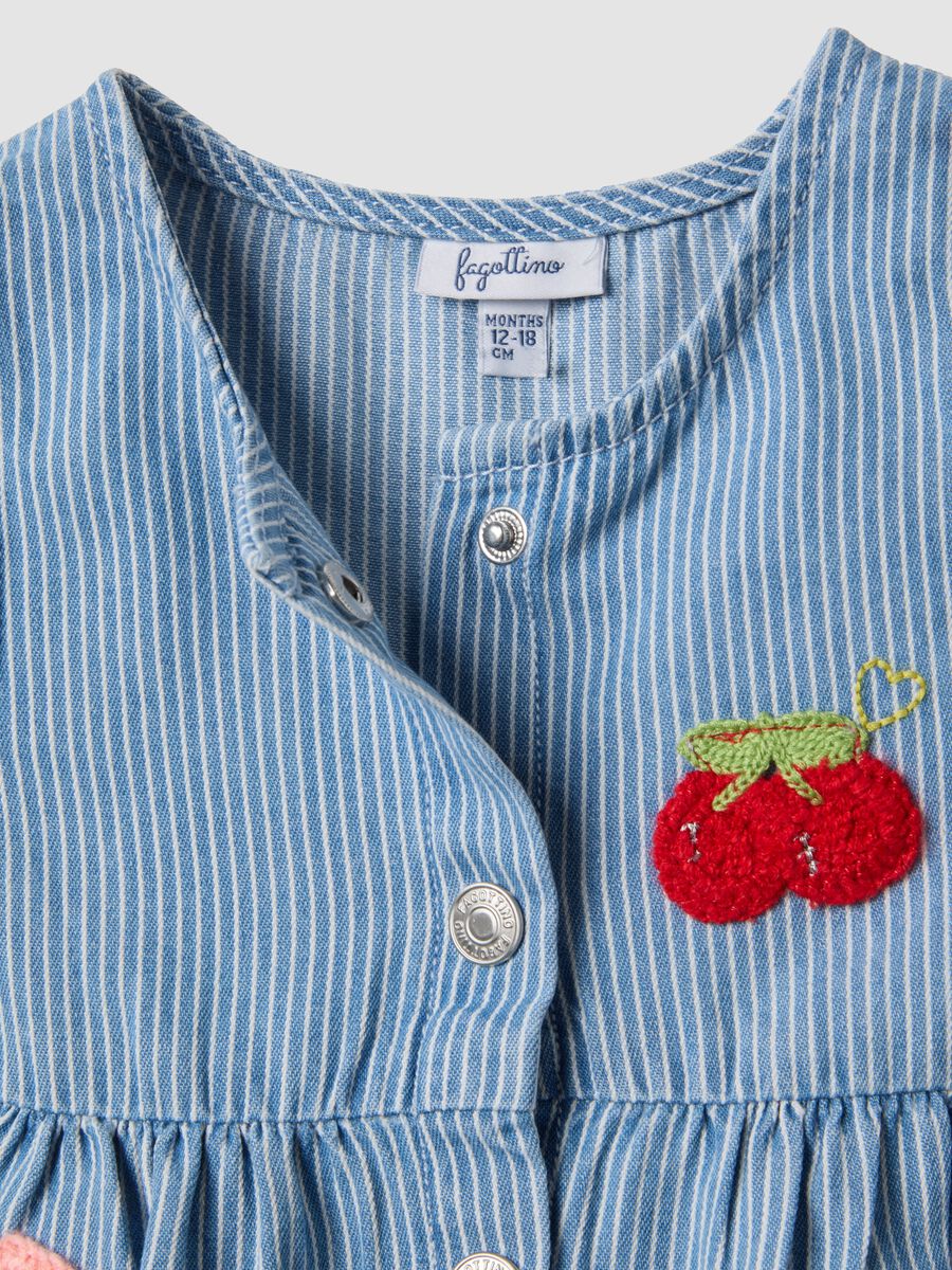 Girls&rsquo; cotton and lyocell blend denim dress, regular fit_2