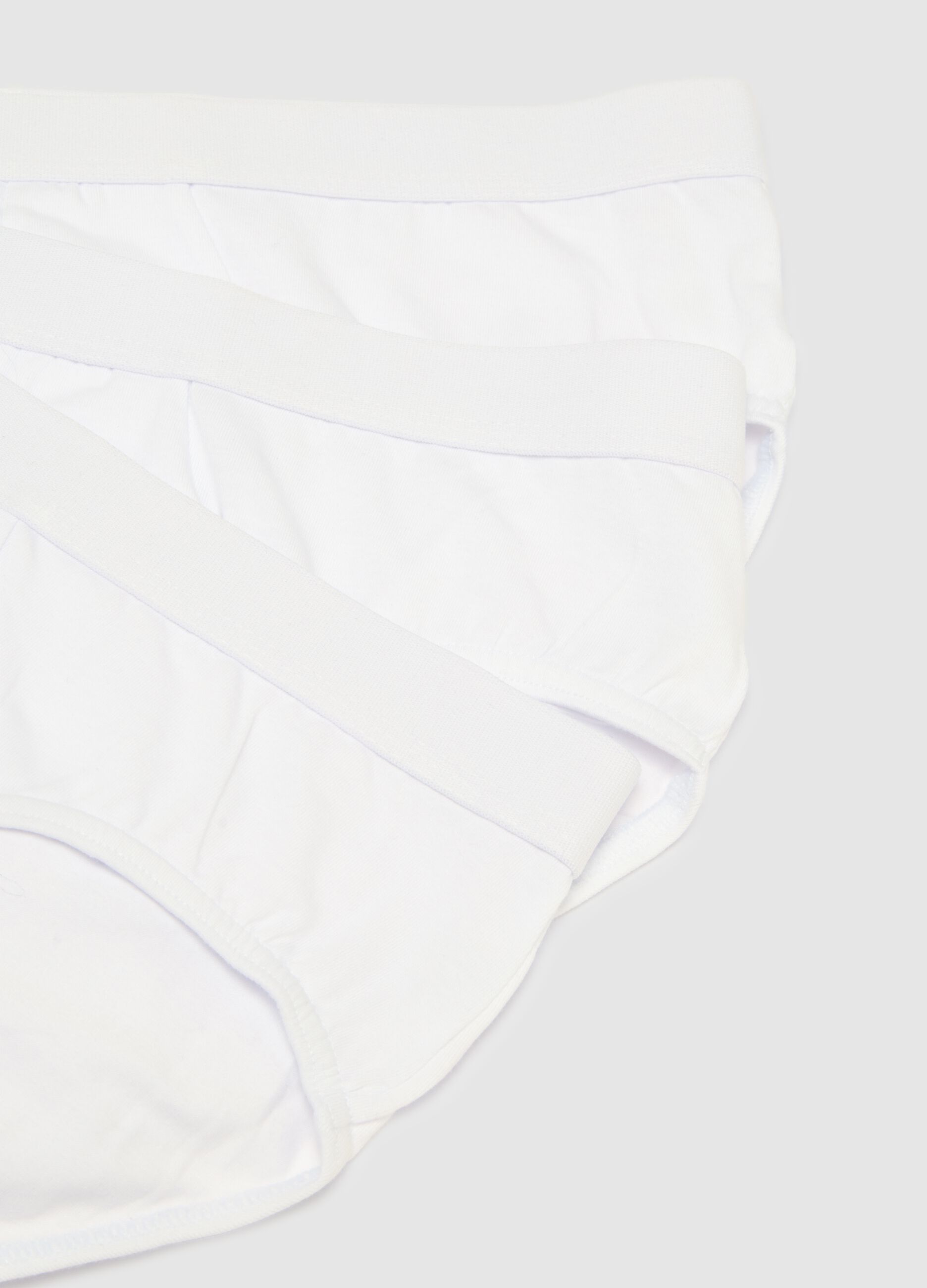 Regular fit white cotton briefs