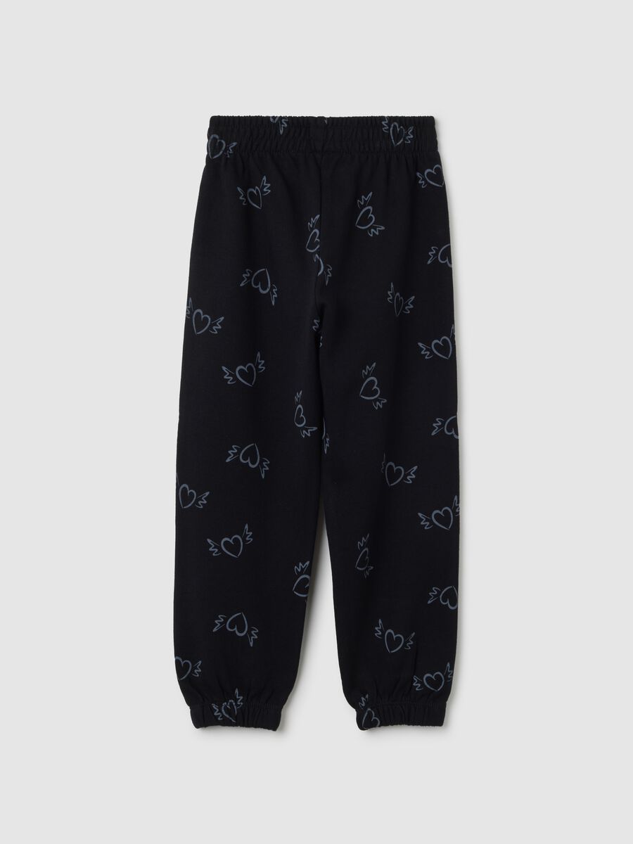 Pantaloni da bambina in puro cotone nero regular fit_1