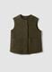 Green pure wool crew-neck gilet with oversized fit_4
