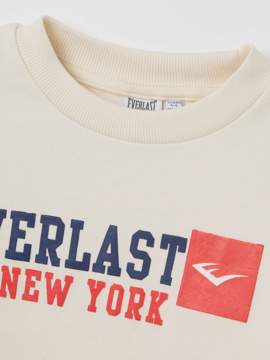 Boys’ beige oversized sweatshirt in 100% cotton with print_2