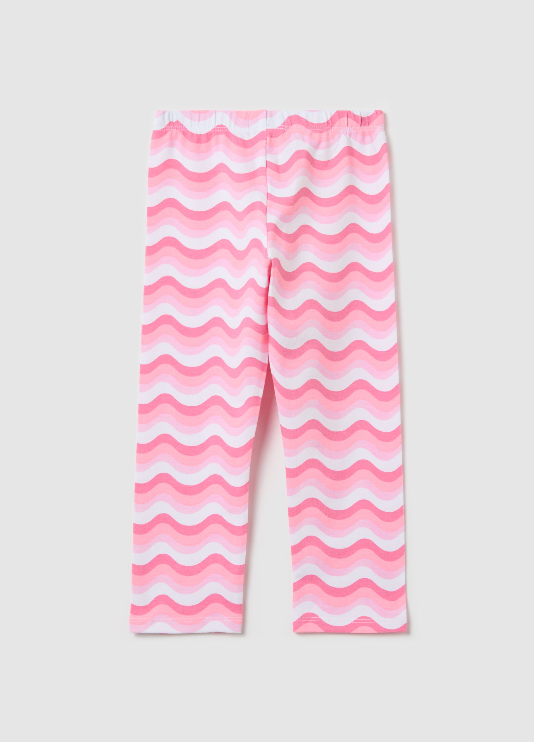 Three-quarter leggings in stretch cotton