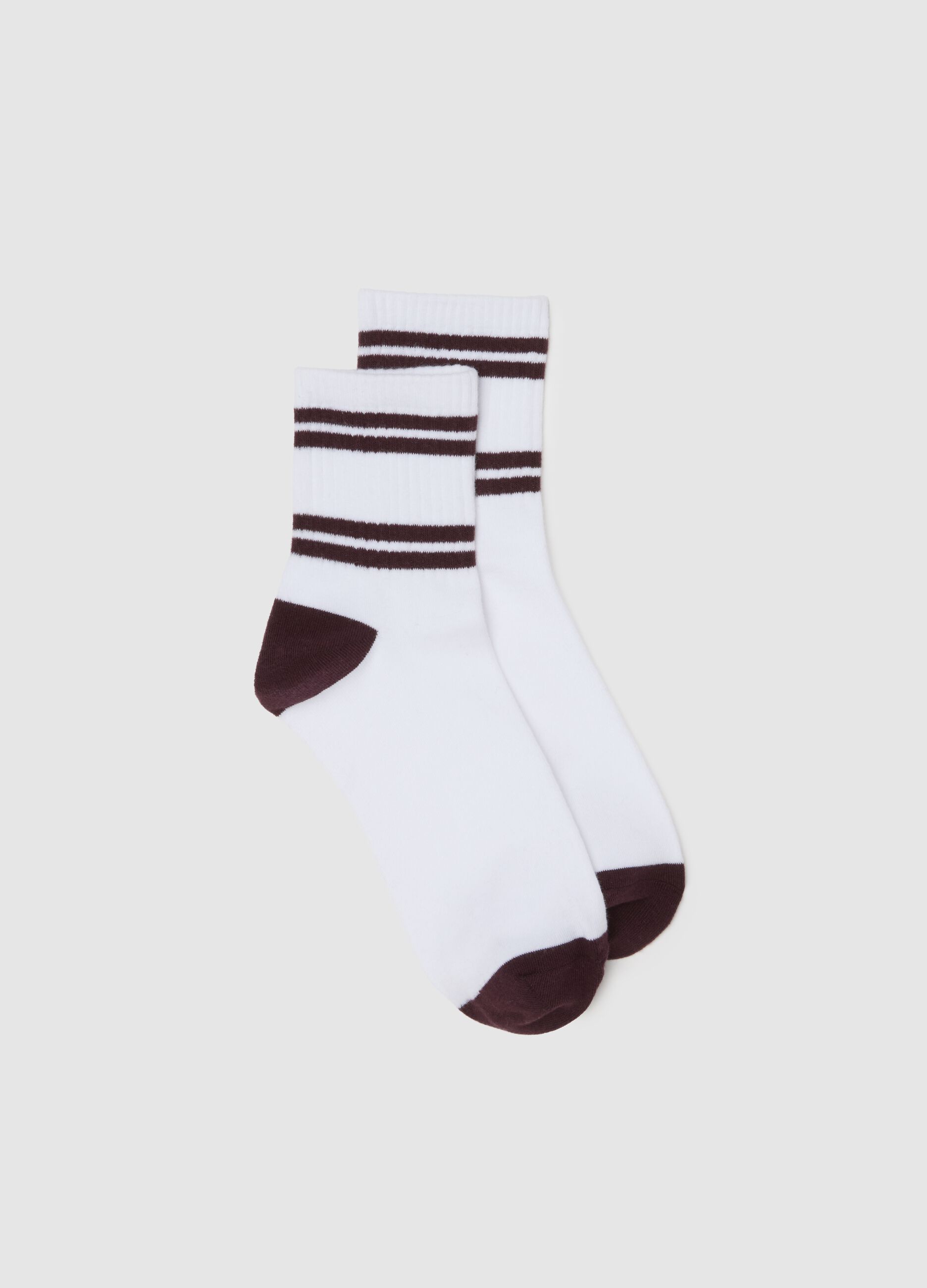 White socks with black stripes