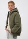 Green waterproof hooded bomber jacket with zip for boys_2