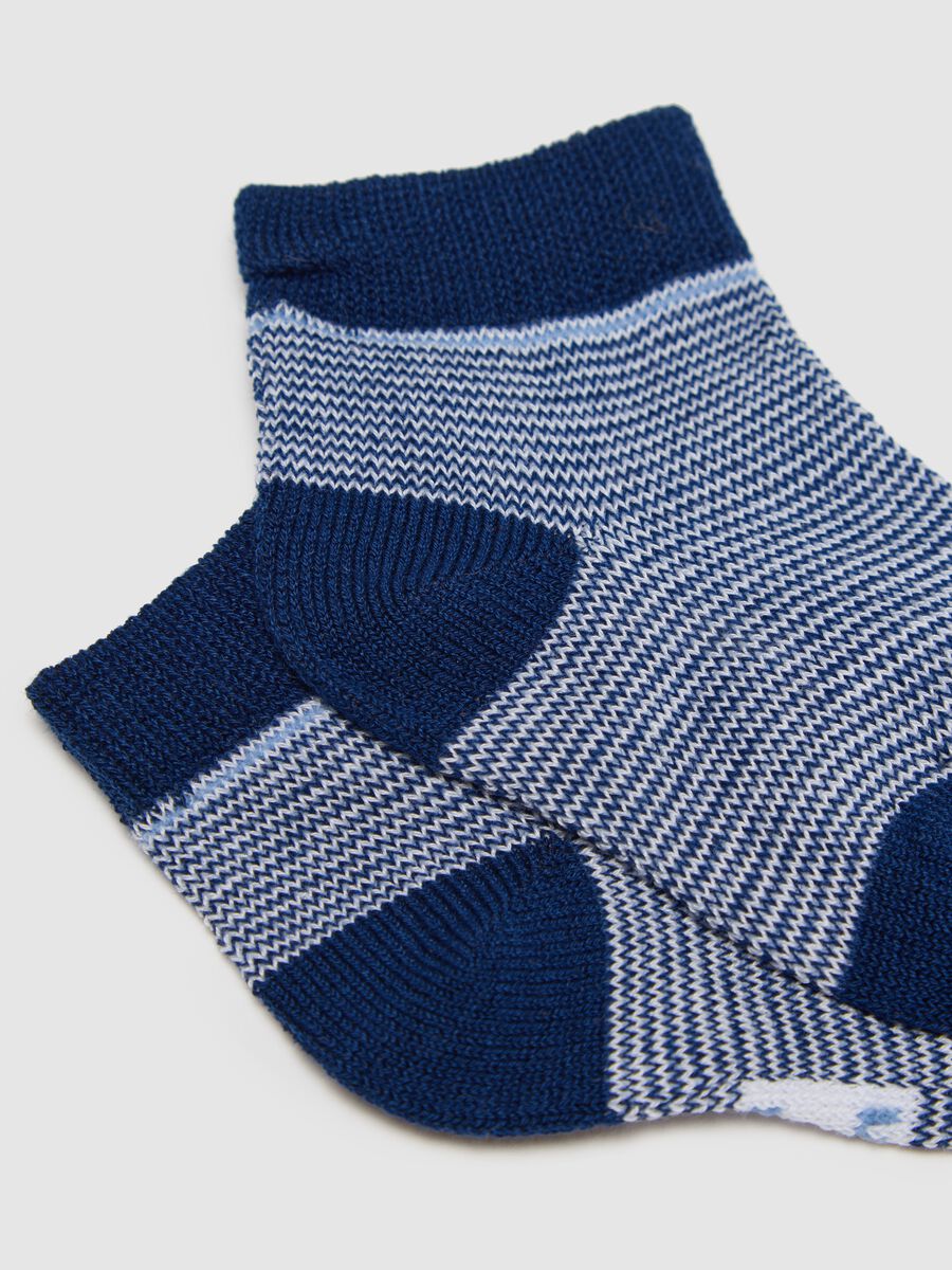 Short Blue and Striped Fagottino Socks_1
