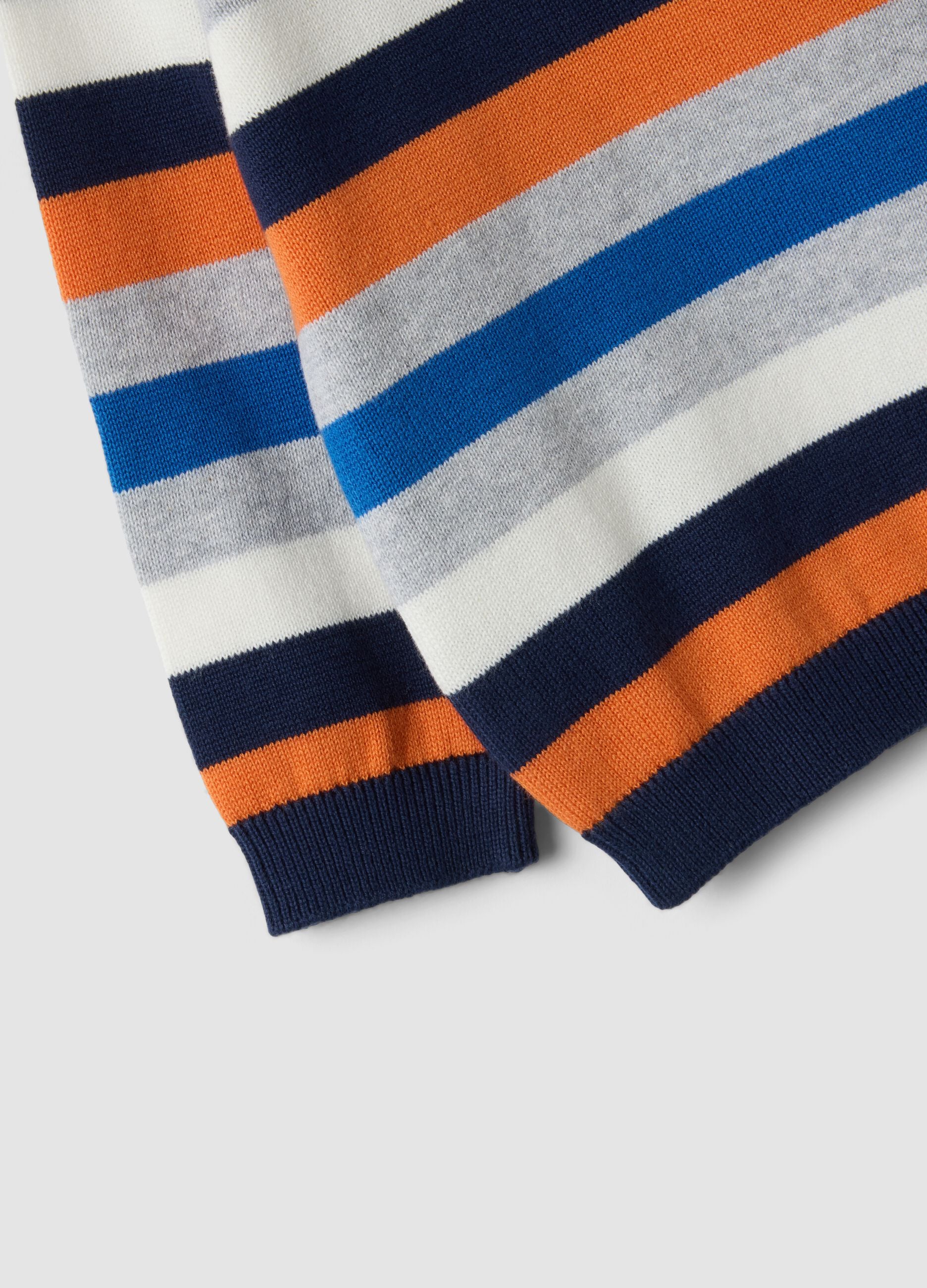 Multicolour striped pure cotton jumper for baby boy