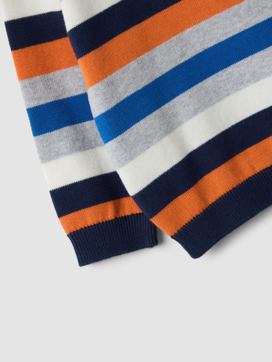 Multicolour striped pure cotton jumper for baby boy_3