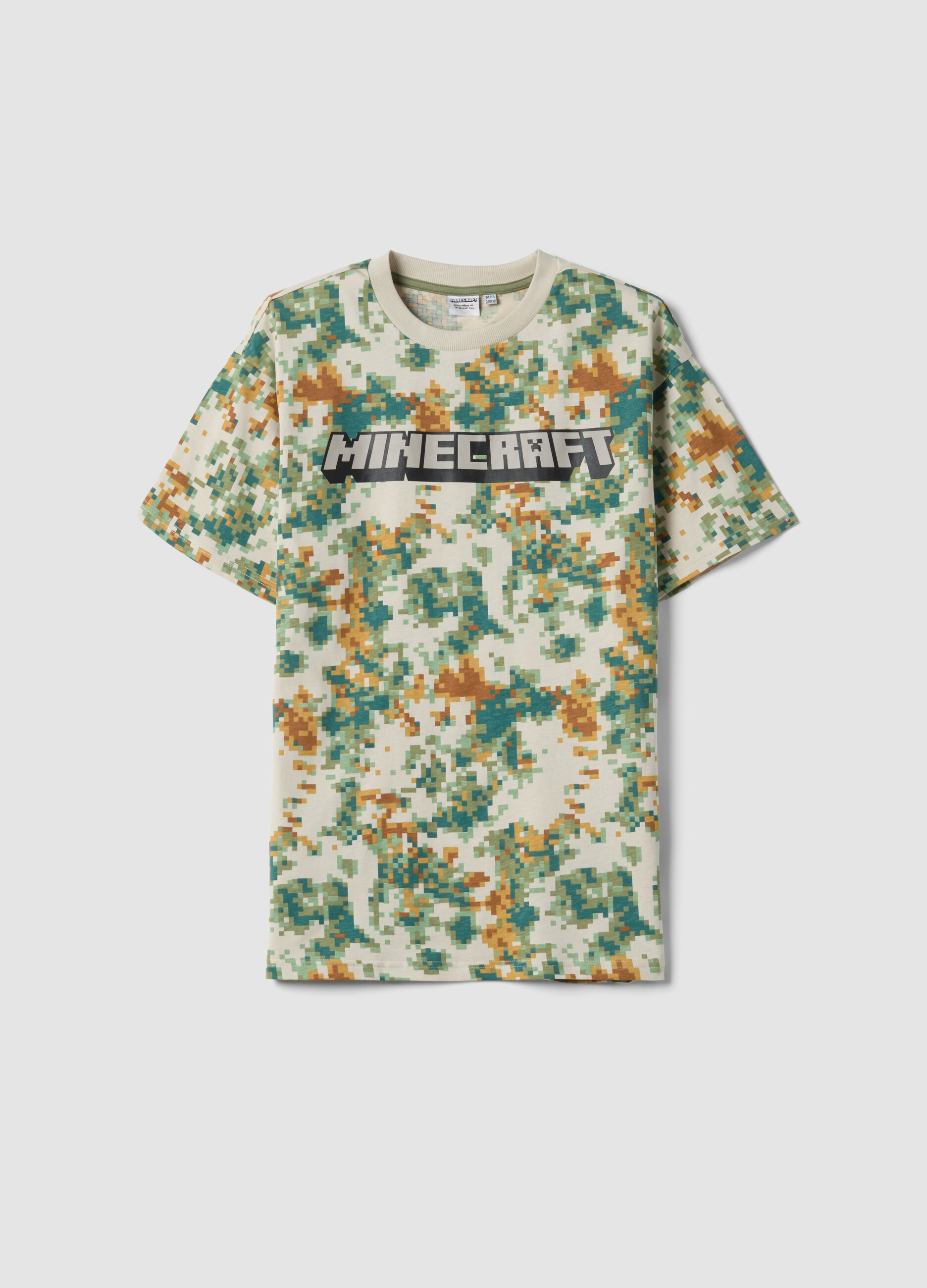 Multicolour pure cotton short-sleeve T-shirt