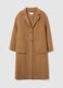 Brown long coat in wool and cashmere blend regular fit_0