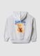 Grey oversized hoodie with teddy bear print in a cotton and viscose blend_5
