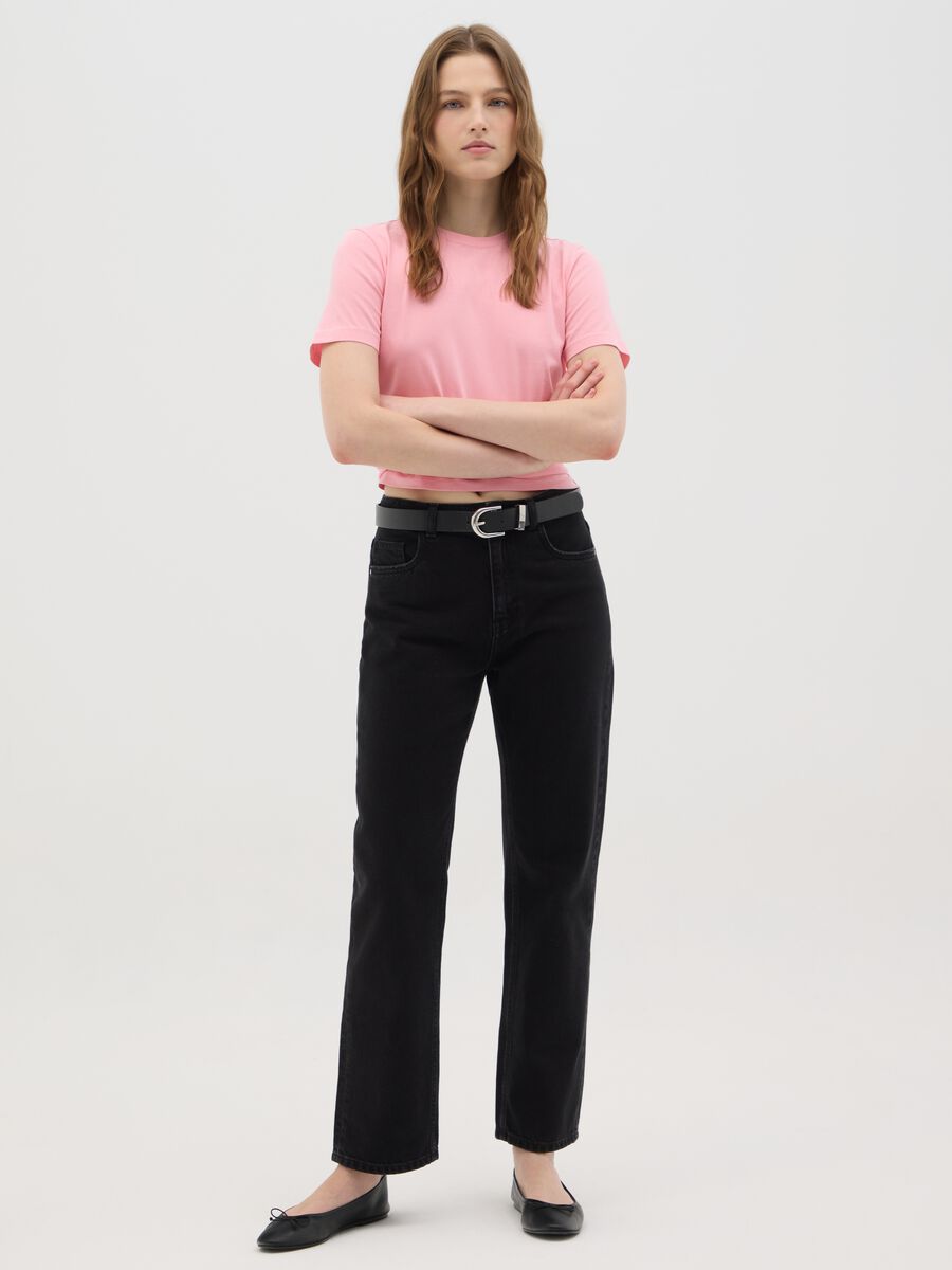 Women’s pink regular-fit T-shirt in 100% cotton_1