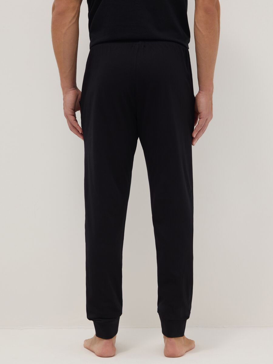 Black pure cotton pyjama trousers regular fit_2