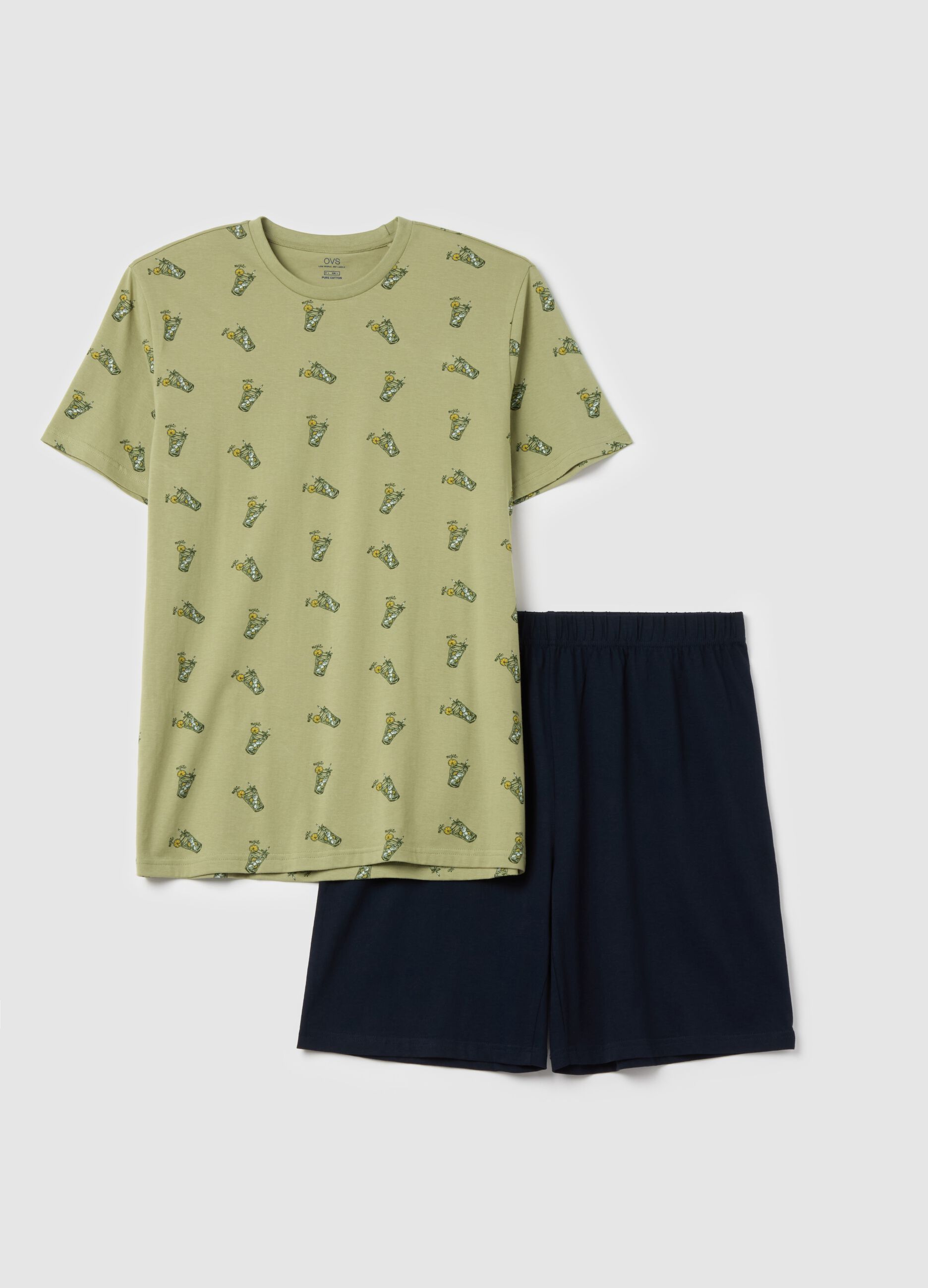 Short cotton pyjamas with print