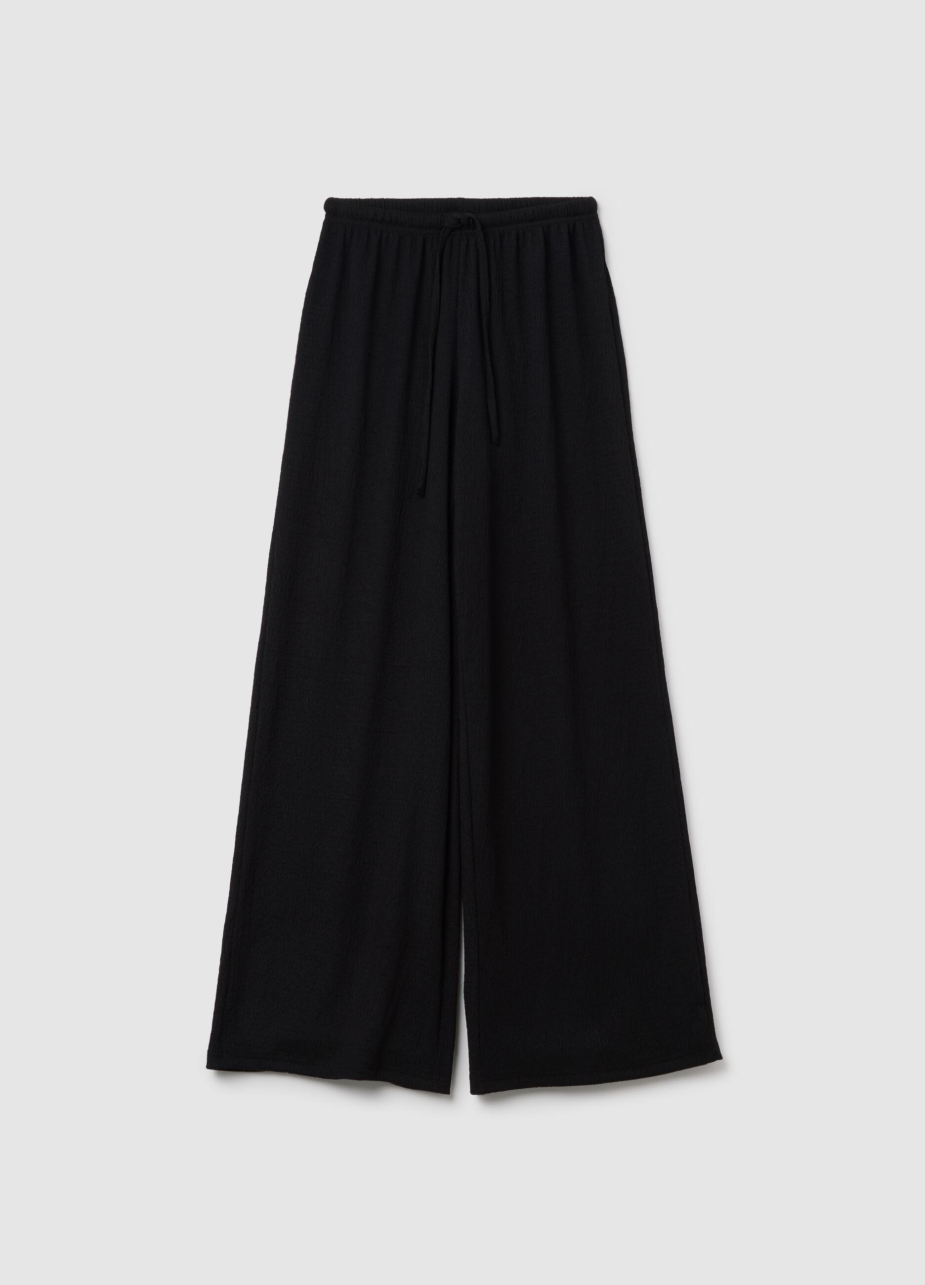 Black wide trousers with elastic waist B.Angel