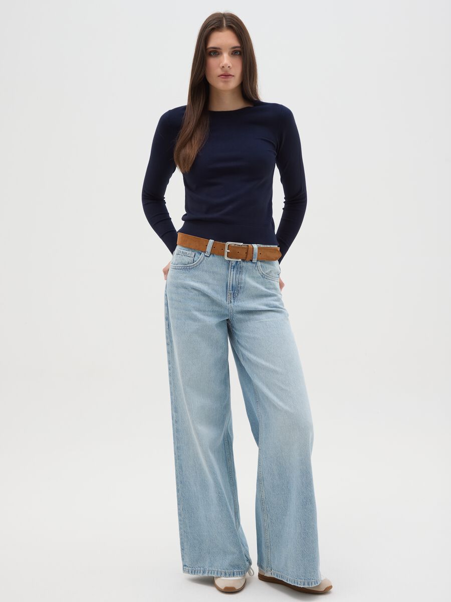 Blue Sweater with Fitted Fit_1