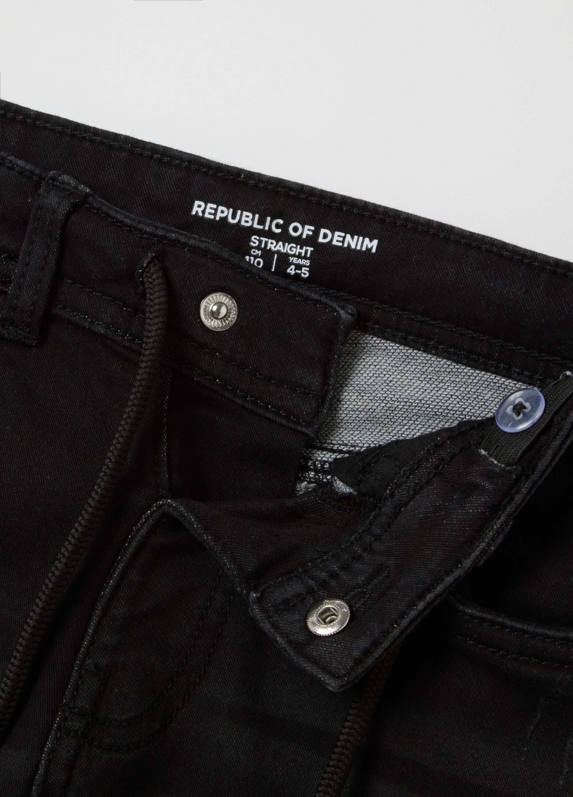 Black denim trousers for kids