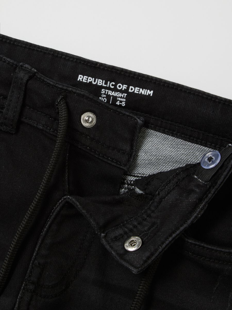 Black denim trousers for kids_2
