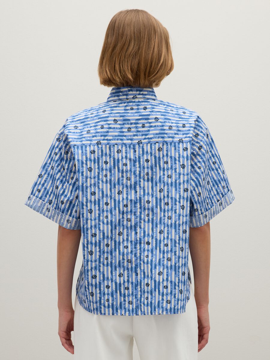 Oversized multicolour pure cotton striped shirt_2