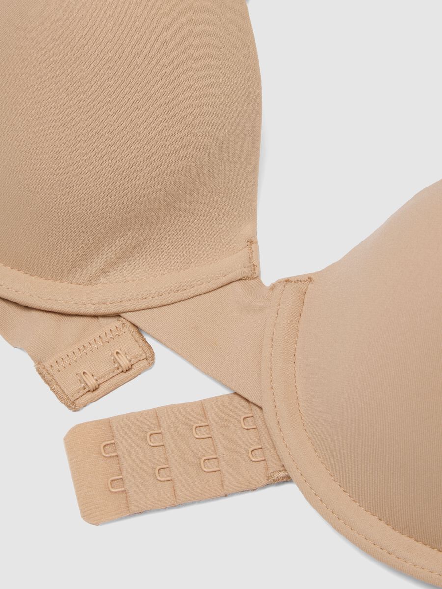 Beige full coverage bra with padded cups_1