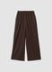 Jogger The Iconic Pants marroni wide leg in viscosa elasticizzata_4