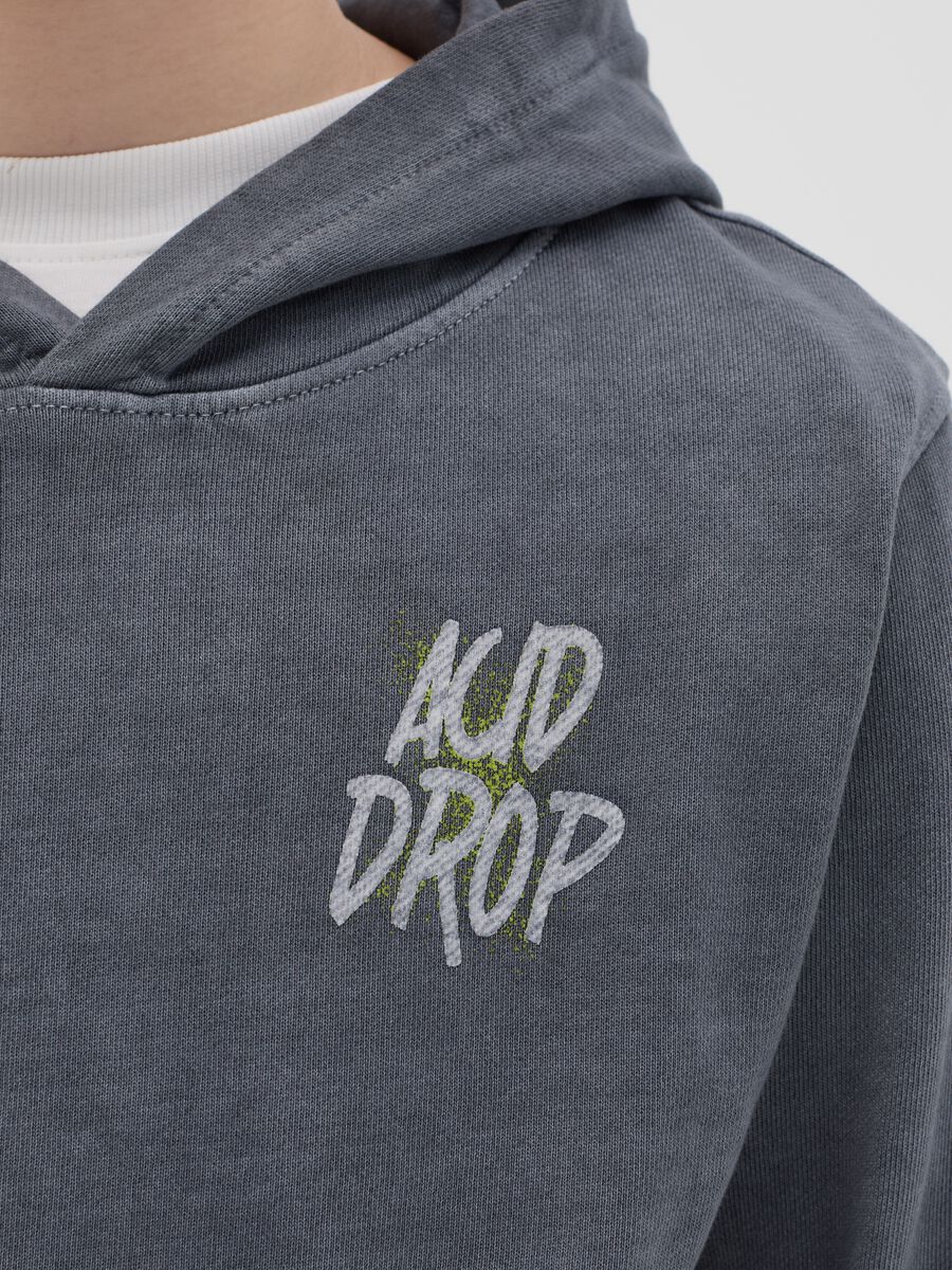Felpa in French Terry con cappuccio "ACID DROP"_1