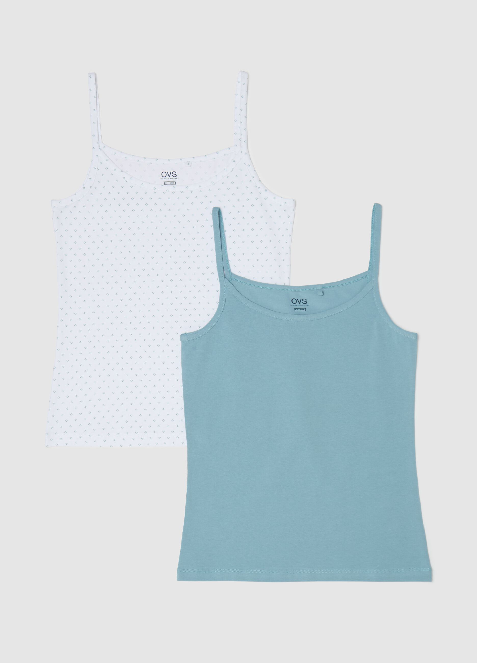Two-pack vests in stretch cotton