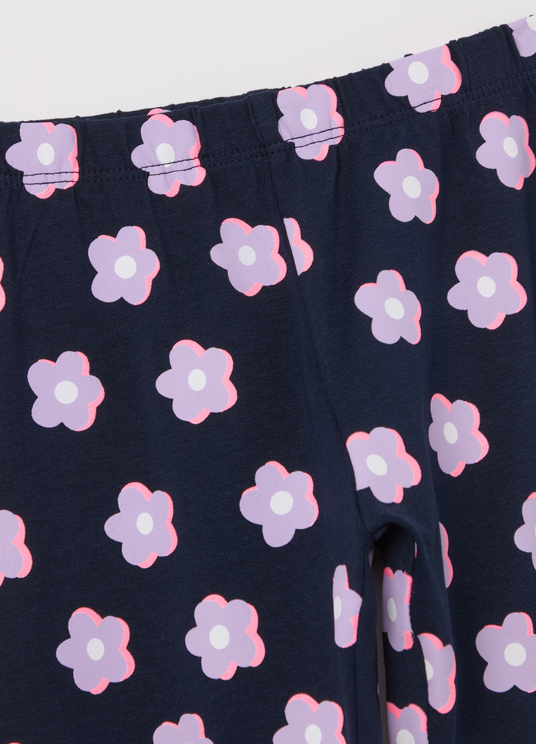 Printed stretch cotton leggings