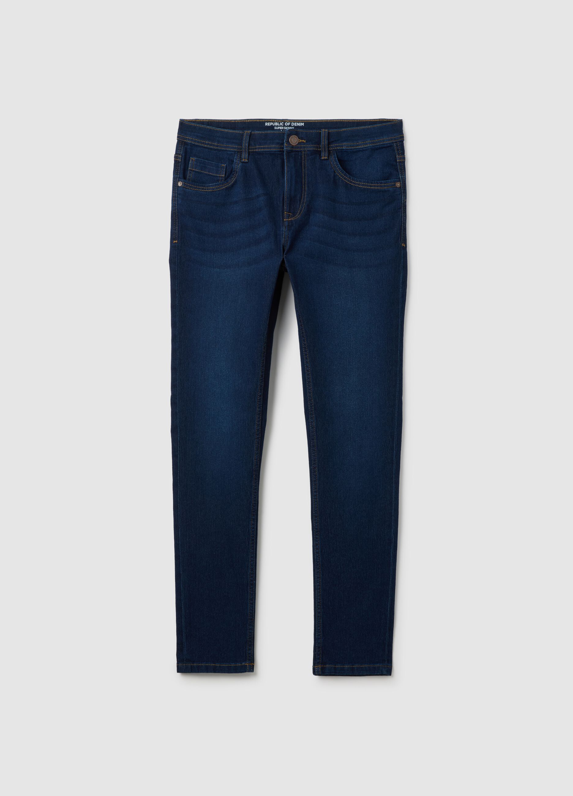 Men's Super Skinny Blue Denim Jeans