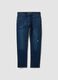 Dark blue stretch cotton denim jeans, regular fit_0