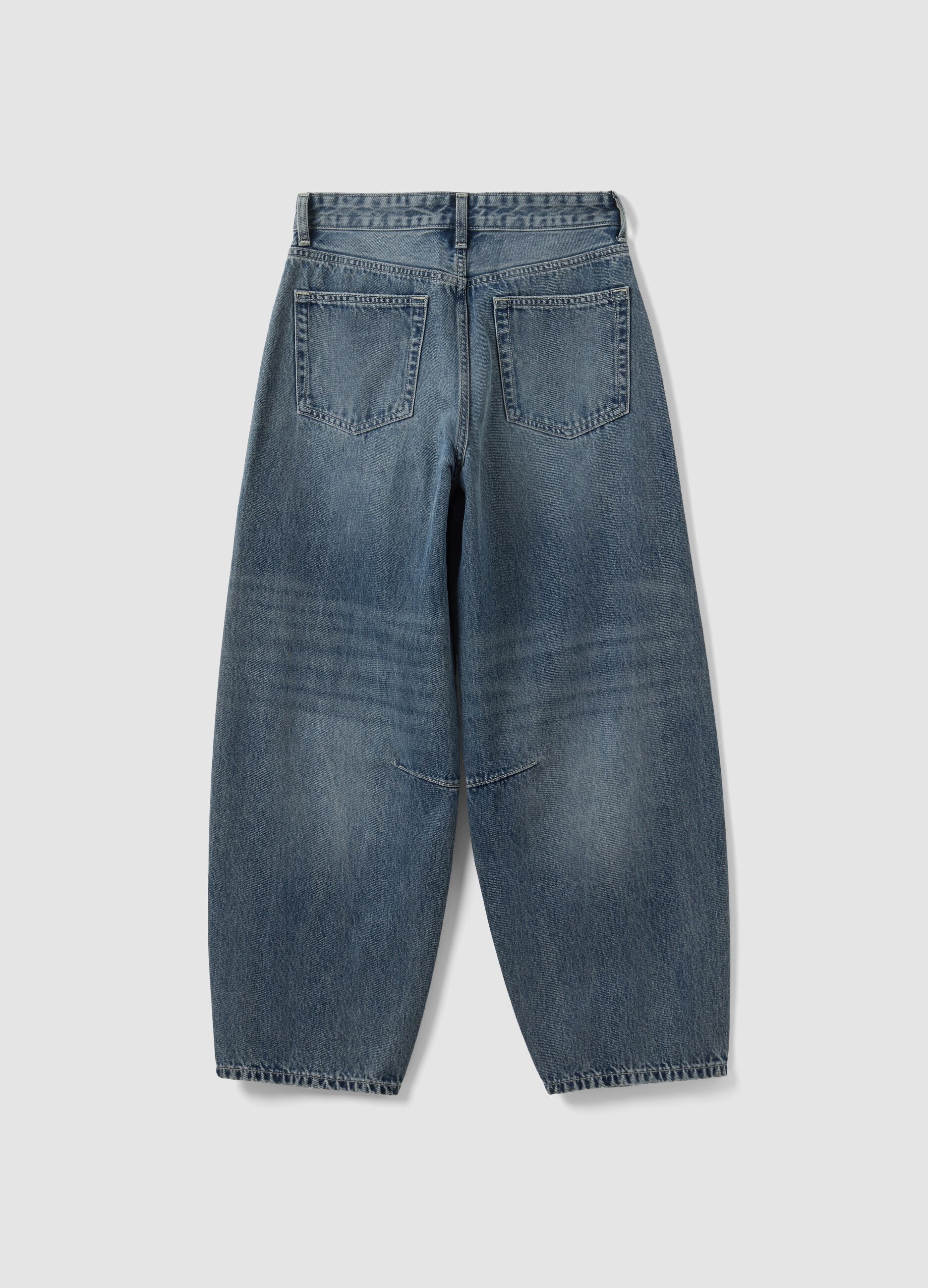 Pure cotton denim balloon-fit jeans