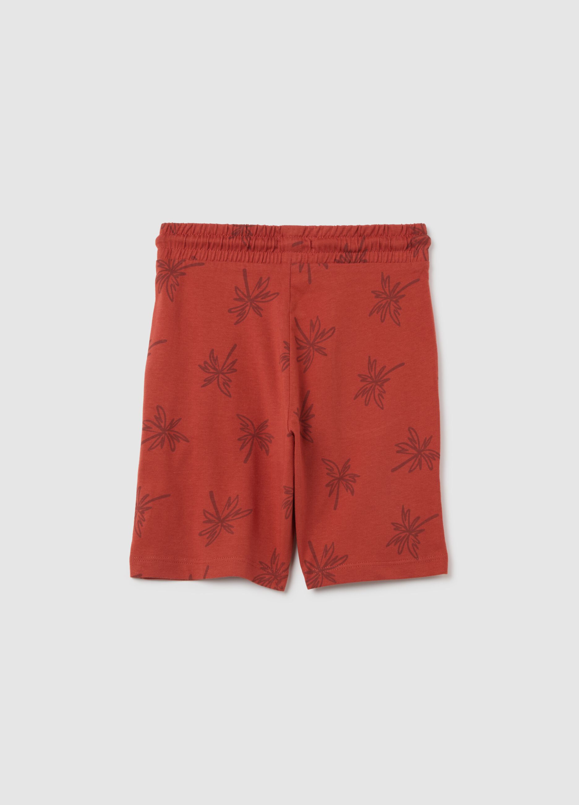Boys' orange regular fit pure cotton shorts