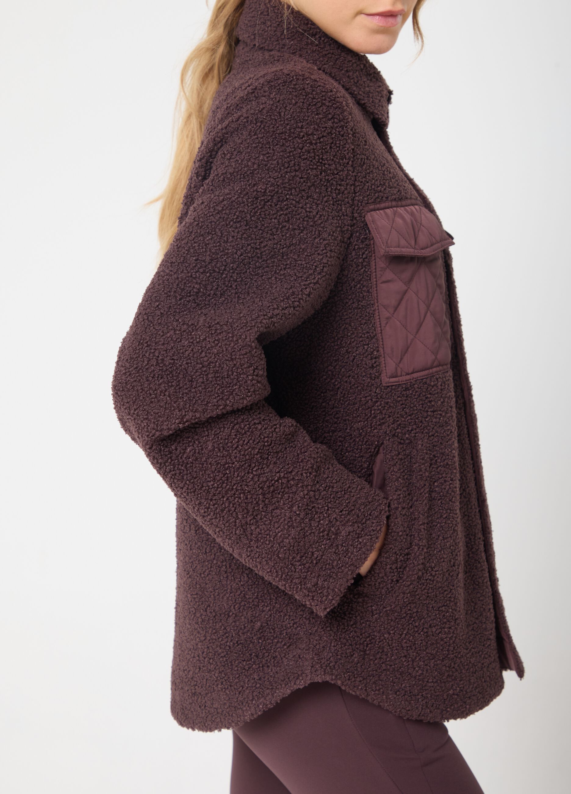 Giacca sherpa con tasche trapuntate a contrasto ALTAVIA STUDIO
