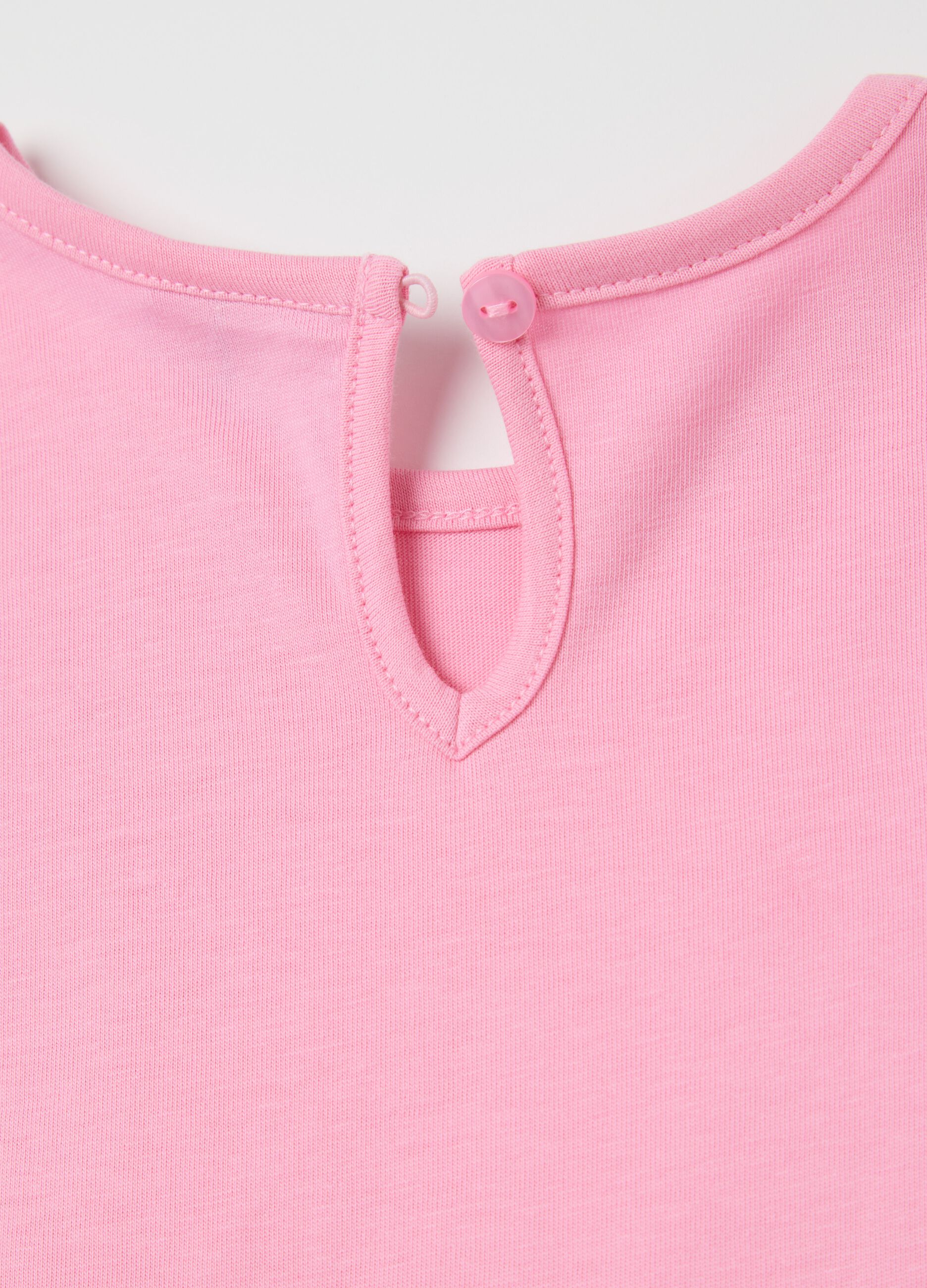Pink dress with cotton Fagottino ruffles