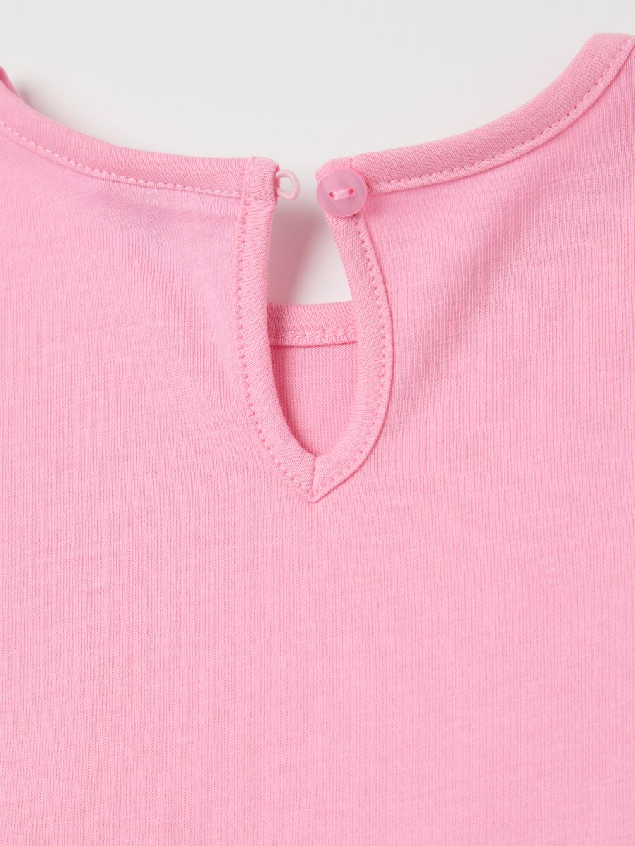 Pink Tiered Dress in Organic Cotton_3