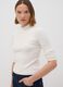 White fitted ribbed viscose-blend top with high neck_2
