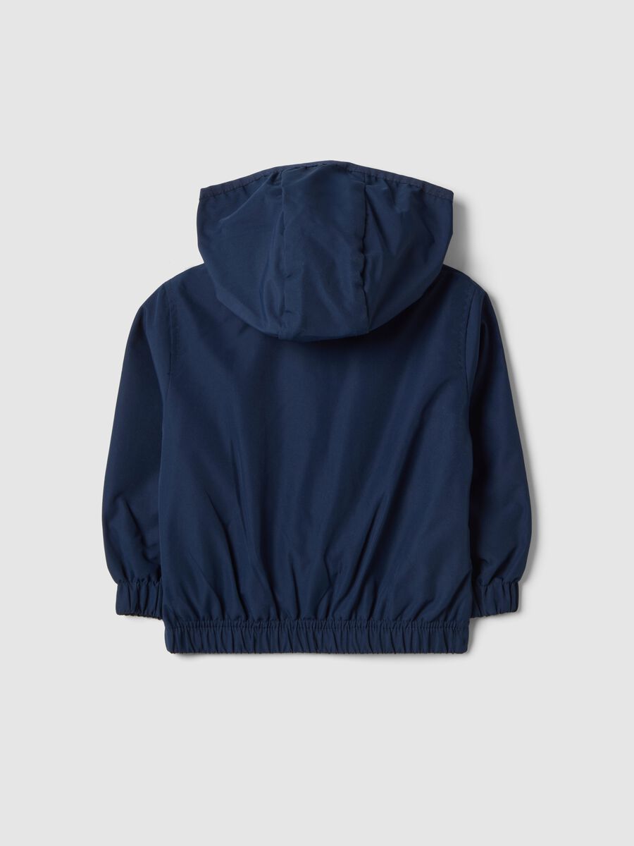 Blue waterproof children's jacket, regular fit with zip and hood_1