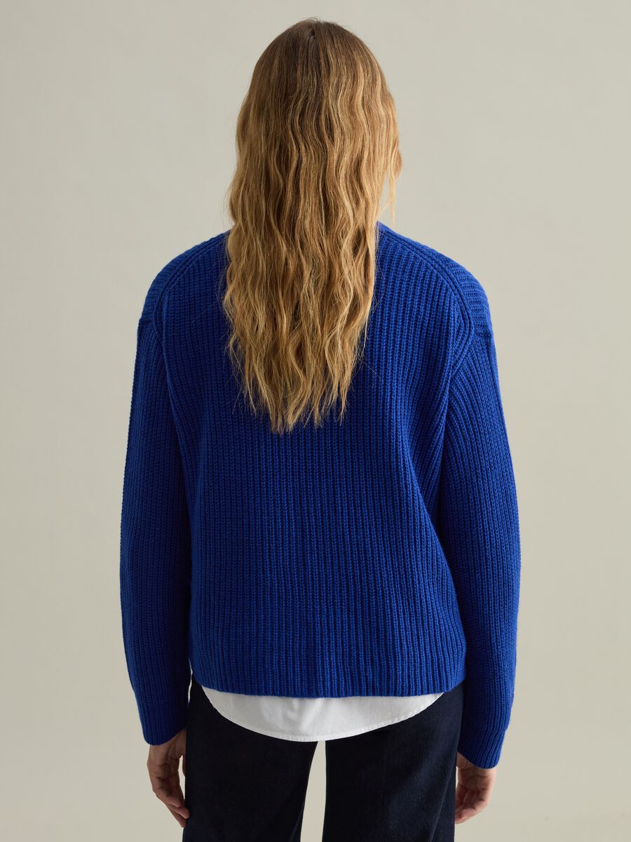 Ribbed oversized cardigan with V neck_2