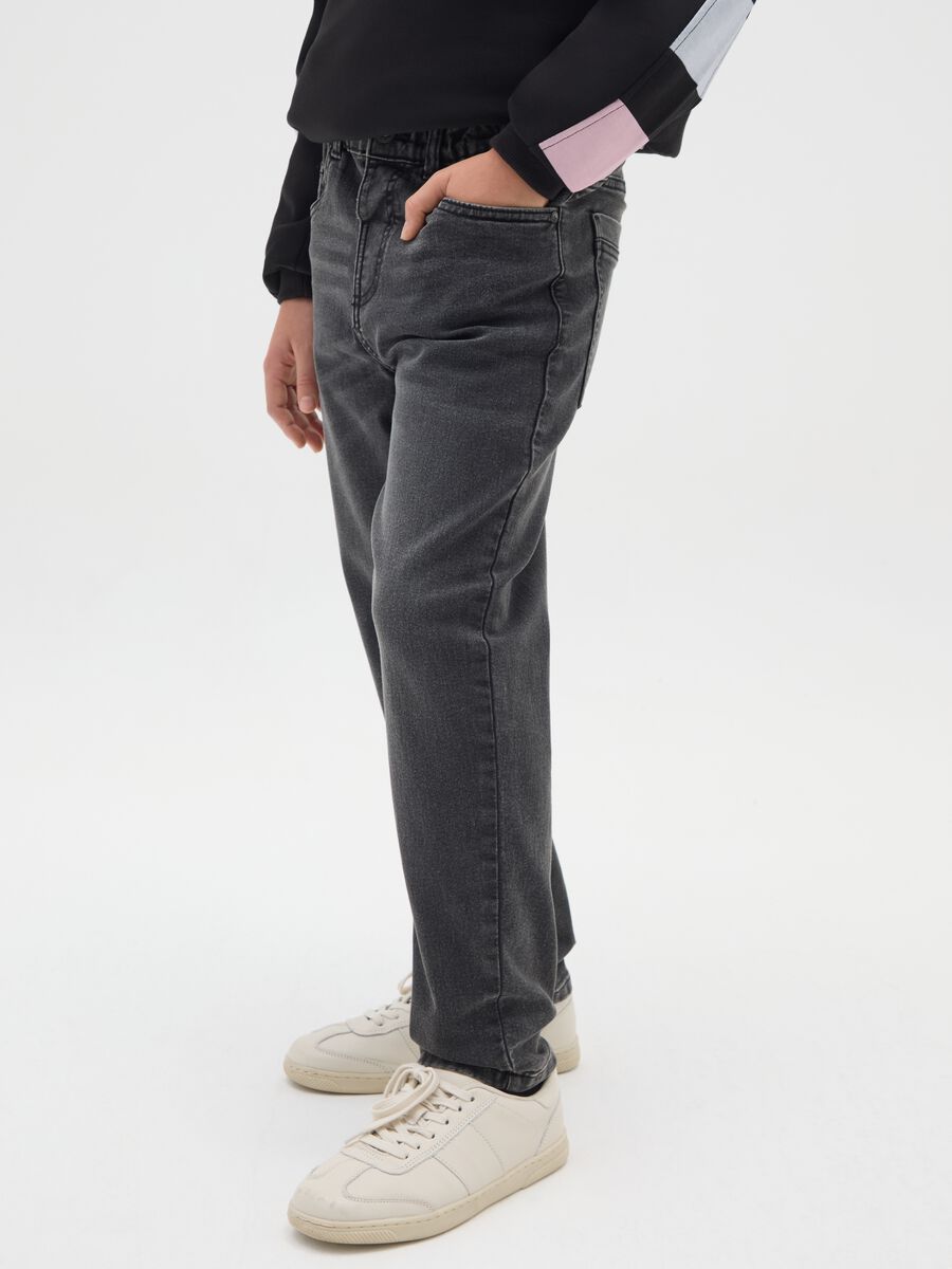 Boys' Black Comfort Denim Trousers_2
