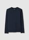 Regular Fit Long-Sleeve Stretch Cotton Blue T-shirt_4