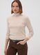 Maglia beige in misto viscosa a coste con girocollo_2