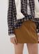 Brown Faux Leather Mini Skirt_4