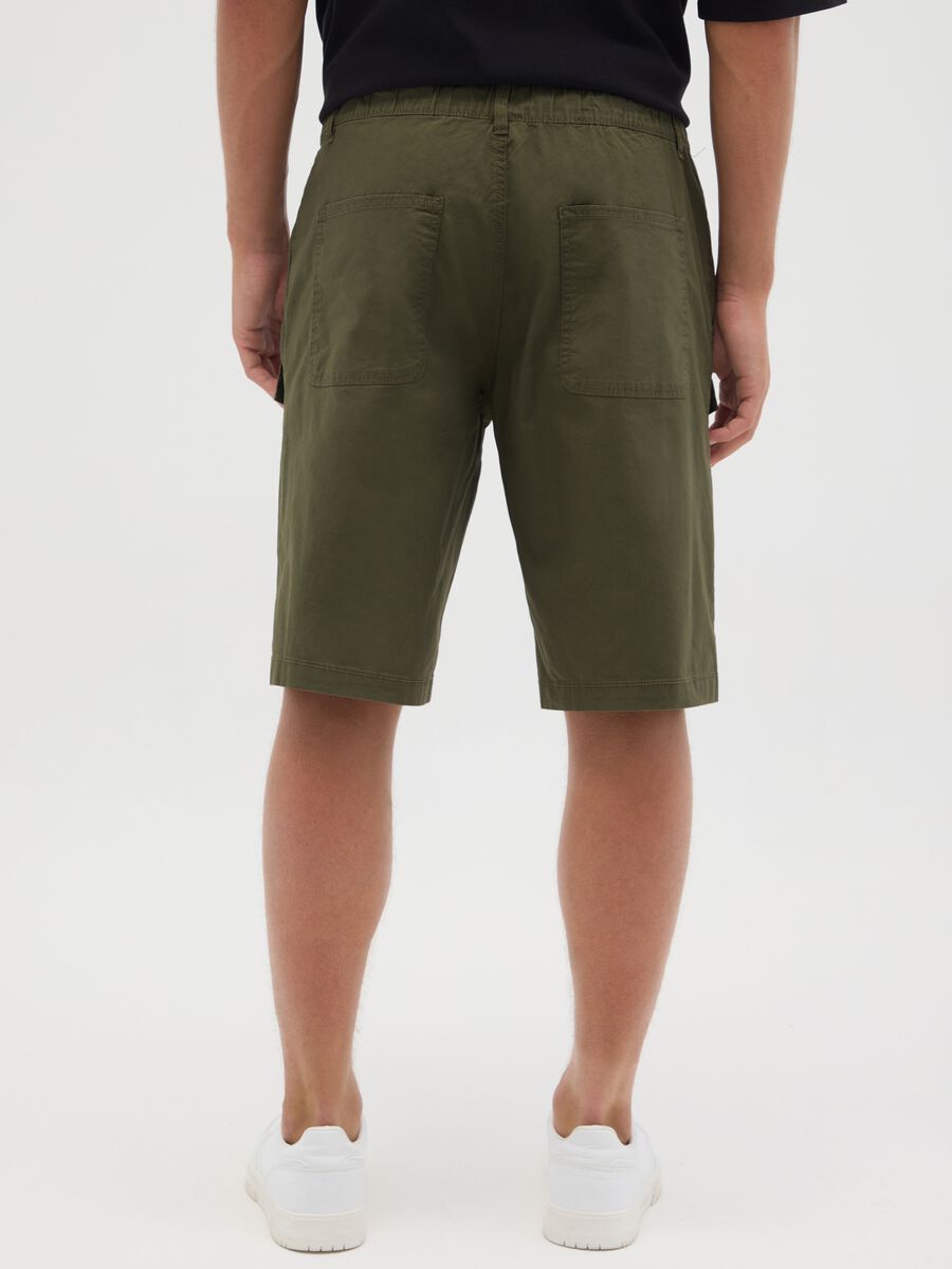 Men's Green Cotton Bermuda Shorts, Regular Fit_2