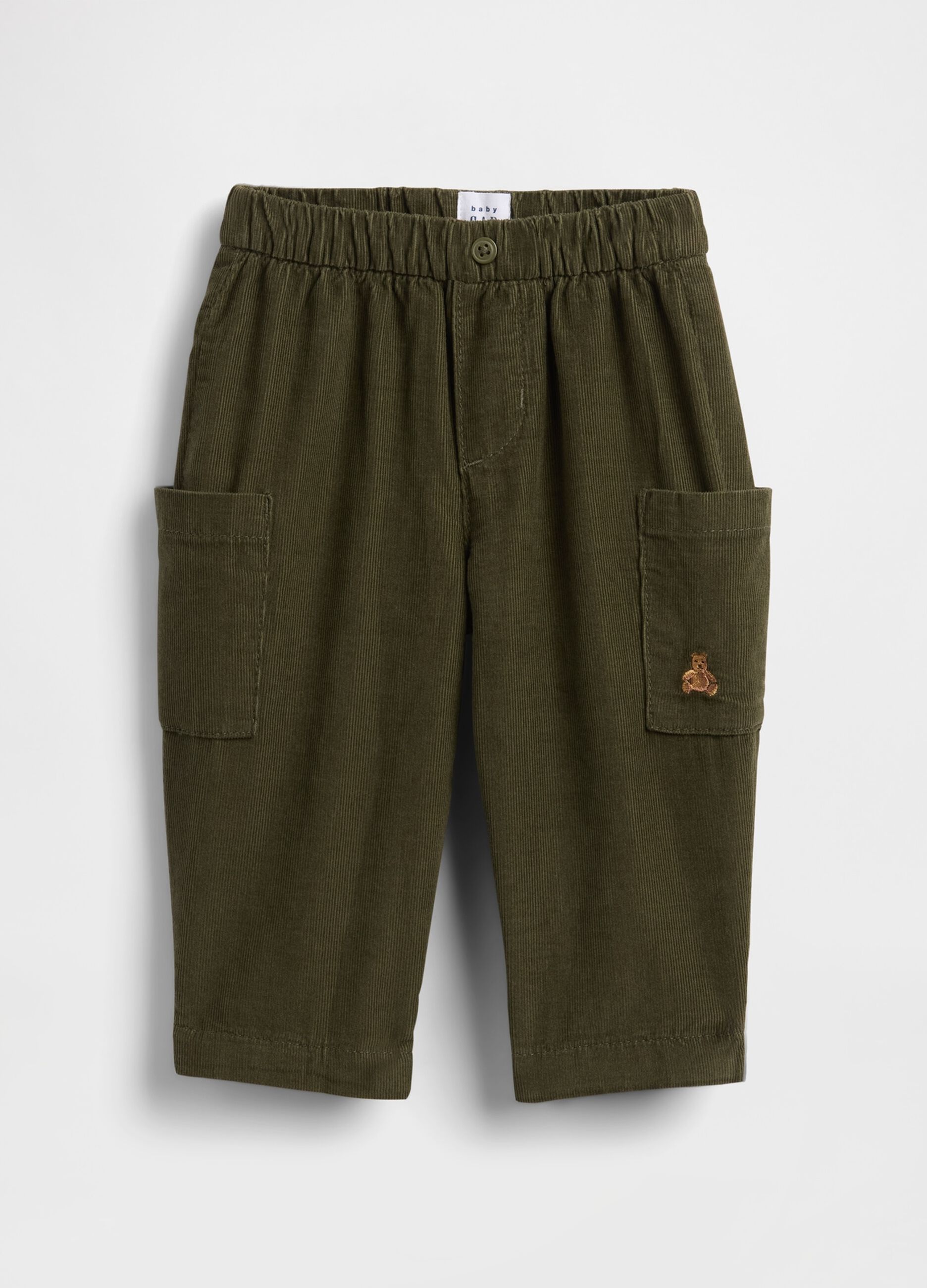 Green Cotton Cargo Trousers