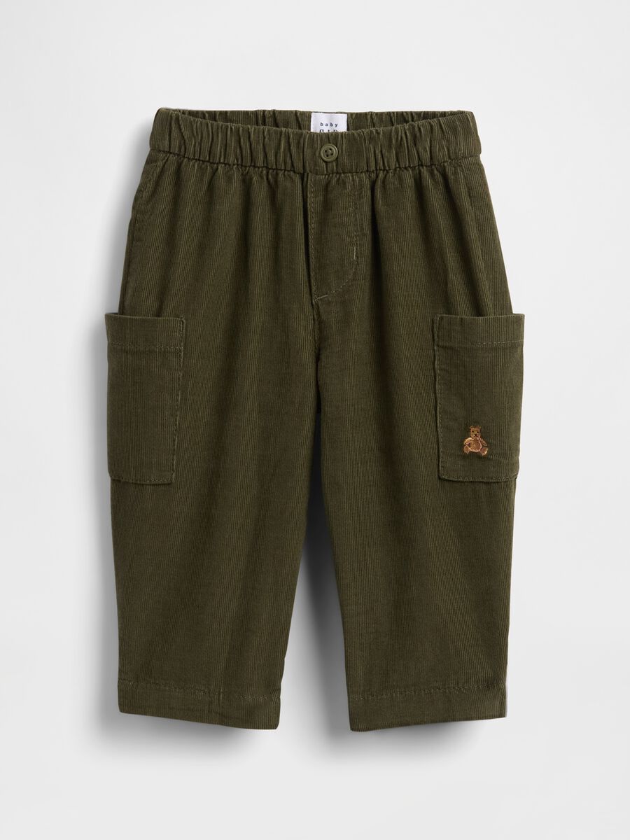 Green Cotton Cargo Trousers_0