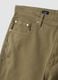 Beige carrot-fit stretch cotton twill trousers_1