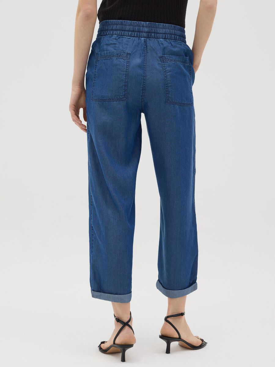 Blue relaxed-fit trousers in Lyocell_2